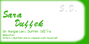 sara duffek business card